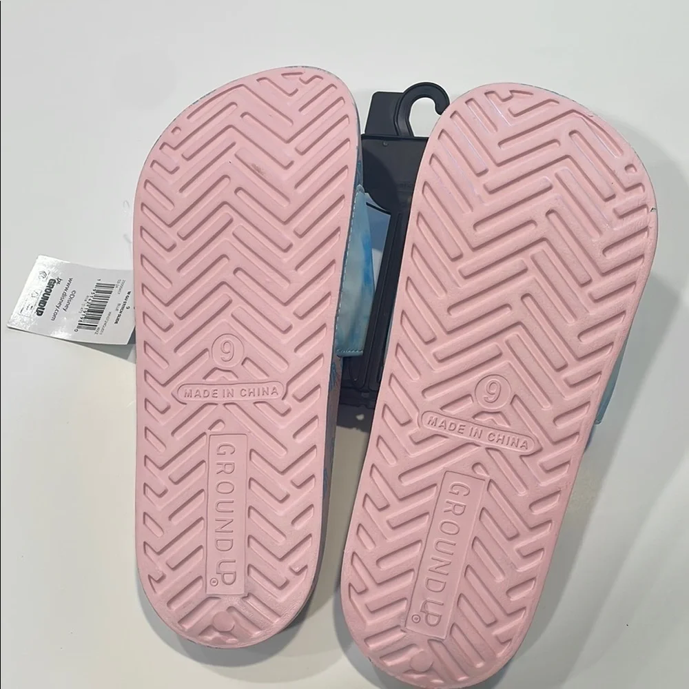Woman Slide Sandals - Blue and Pink - Picture 2 of 3